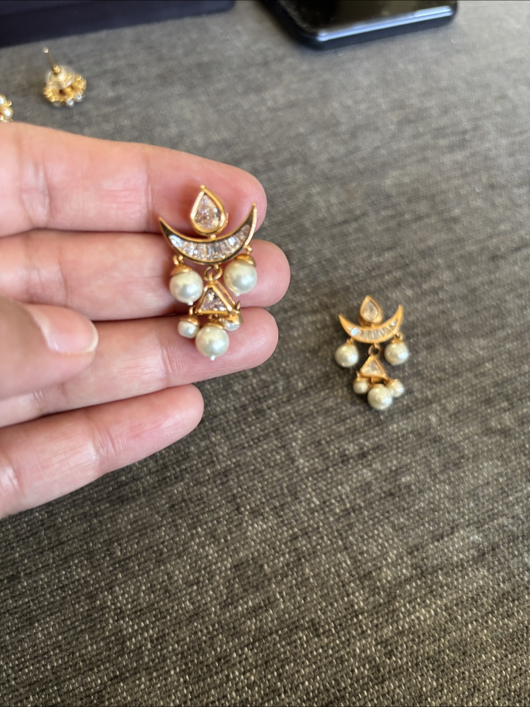 Pearl & Gold-Tone Earrings