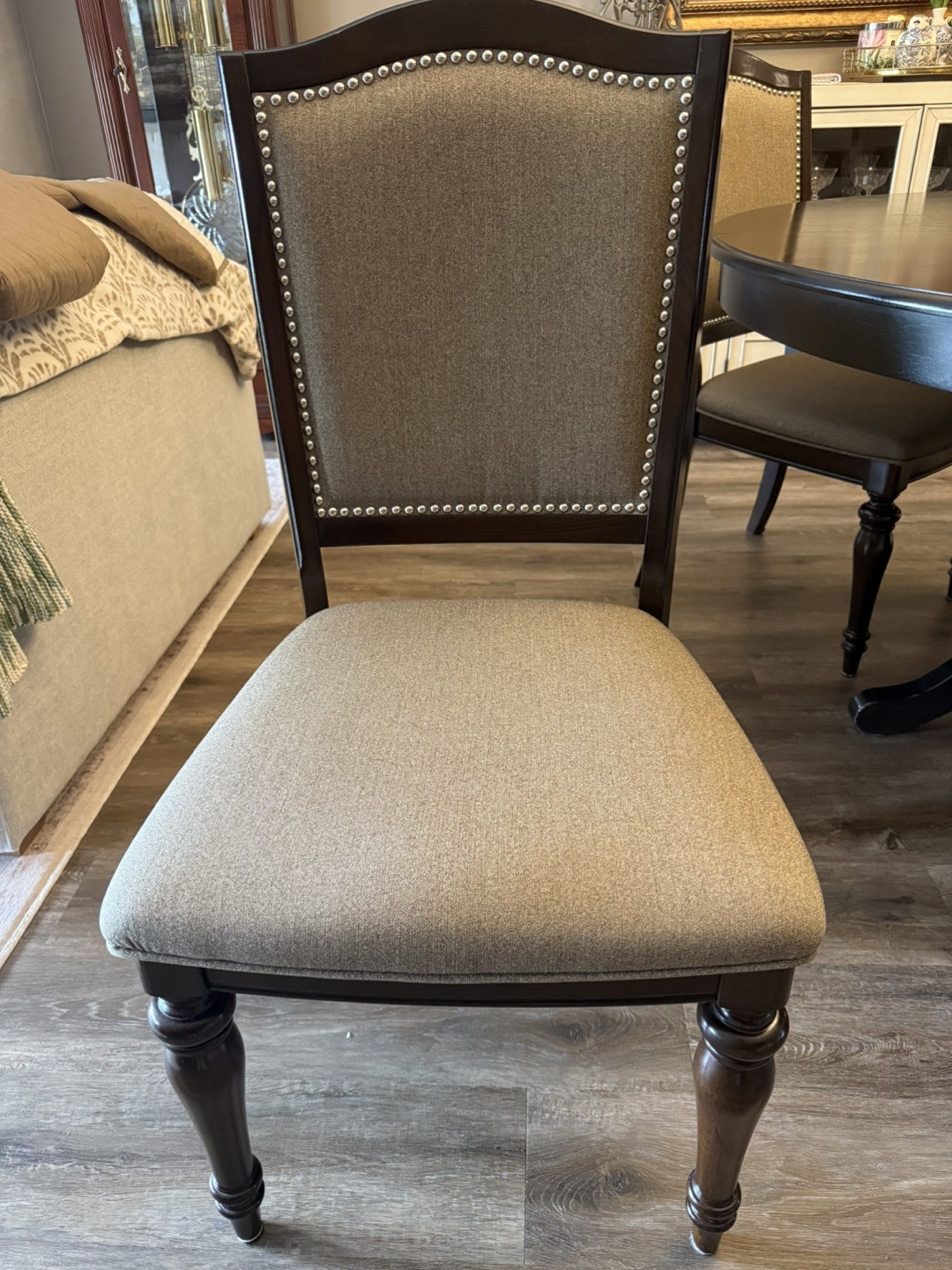 4 Dining Room Chairs -Brown & Beige - photo 2