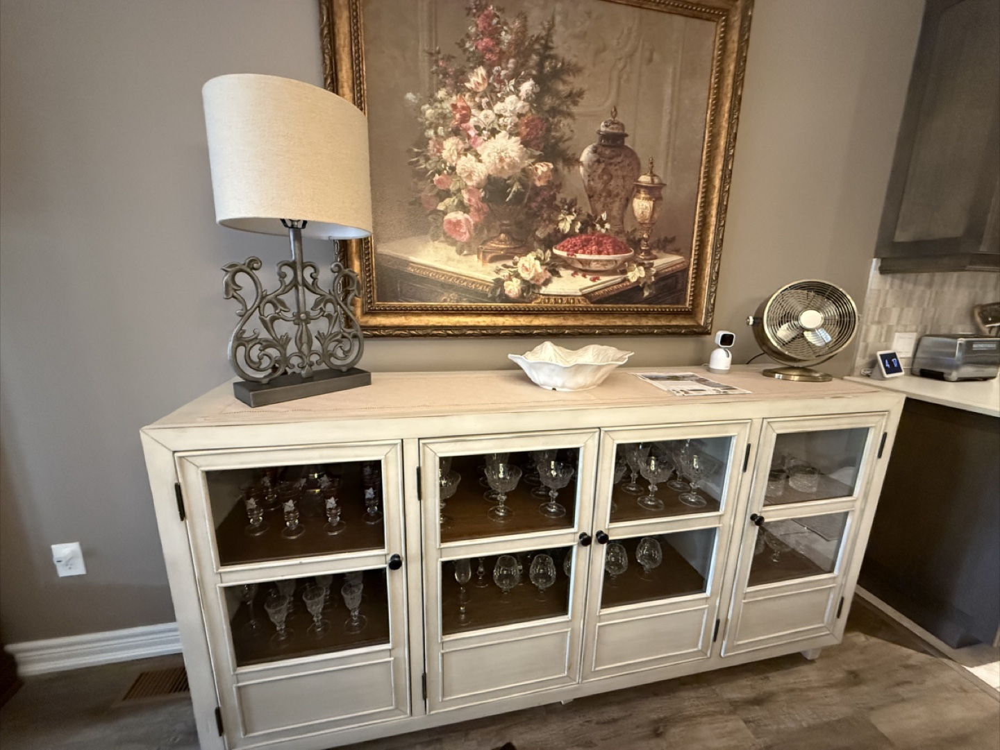 Creamy White Glass Door Cabinet - photo 5