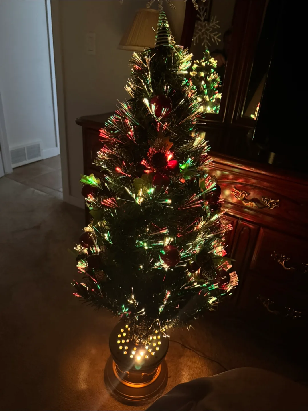 Fibre Optic Christmas Tree with decorations. Like new thumbnail