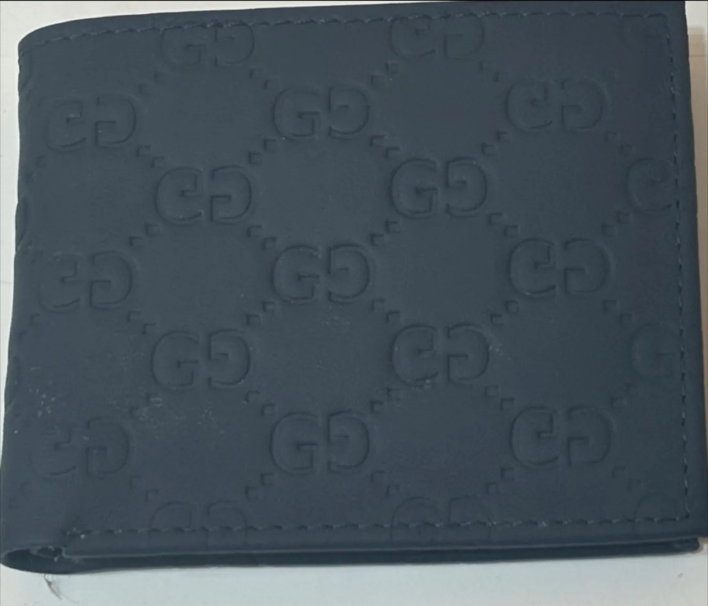 Gucci Embossed Leather Wallet - Navy Blue thumbnail