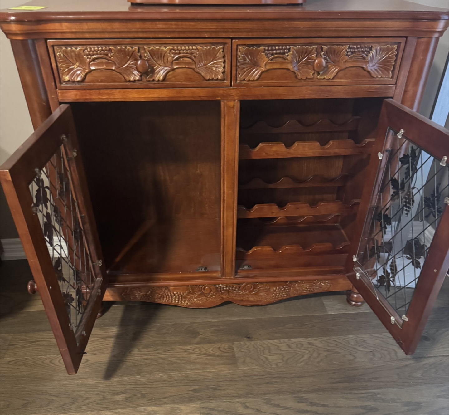Wooden Wine Cabinet with Glass Doors - photo 2