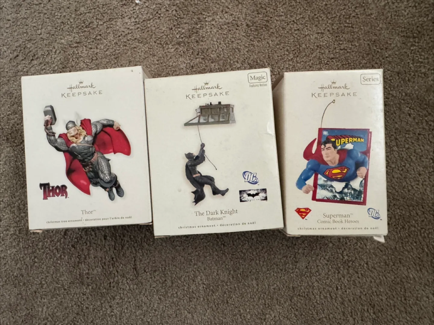Hallmark Keepsake Ornaments: Thor, Batman, Superman thumbnail