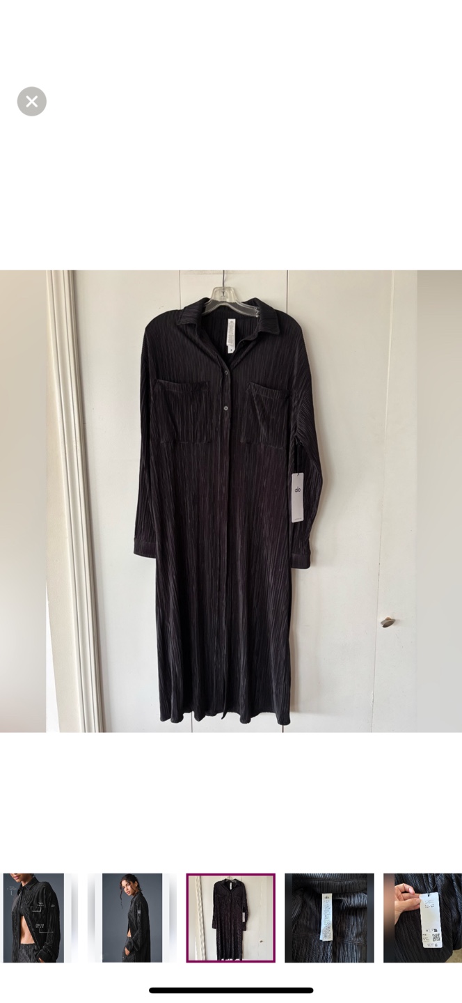 BRAND NEW Alo Yoga Micro Plisse Shirt Dress - photo 4