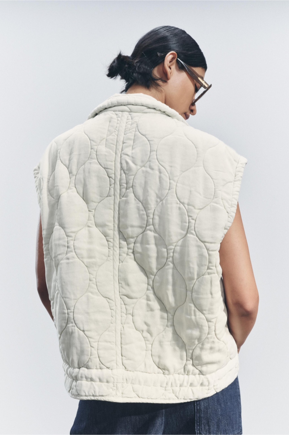 Zara Quilted Oversized Cream Vest - Size XS- LIKE NEW - photo 3