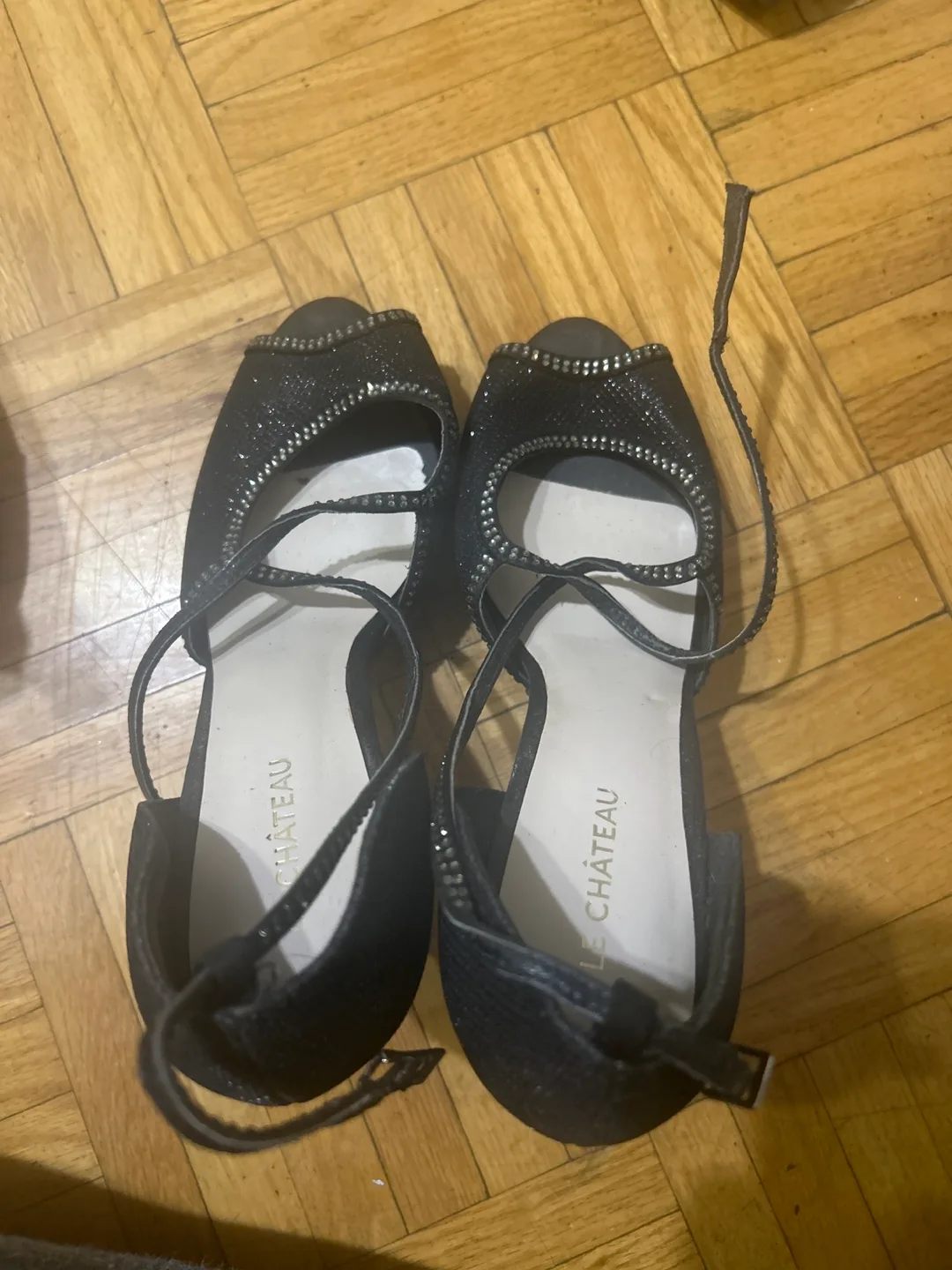 Le Chateau Black Sparkly Heels thumbnail