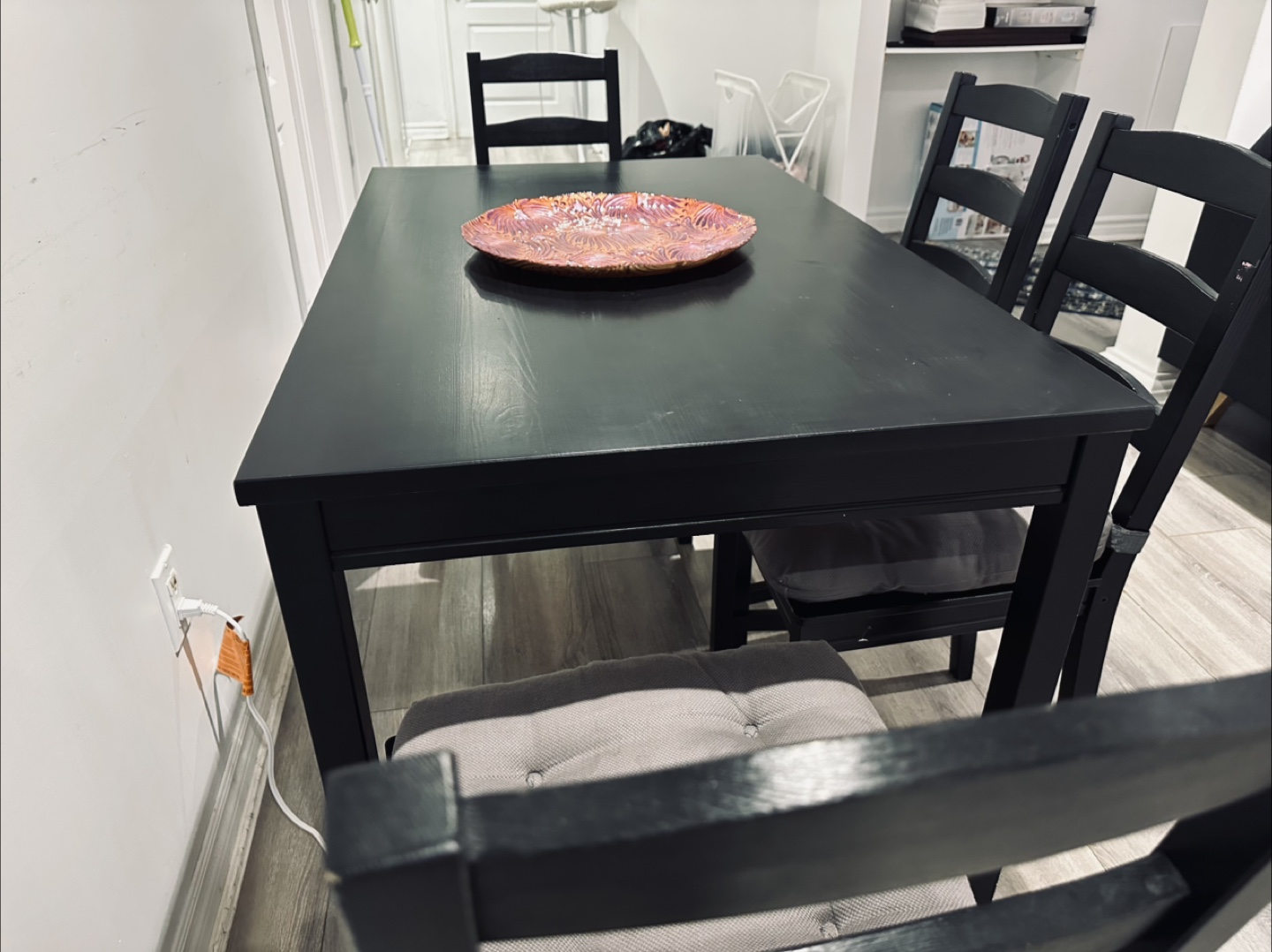 Black Dining Table with 4 Chairs - photo 4
