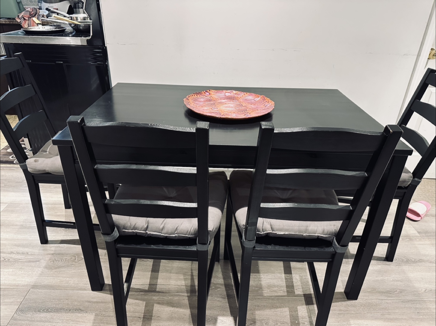 Black Dining Table with 4 Chairs - photo 5