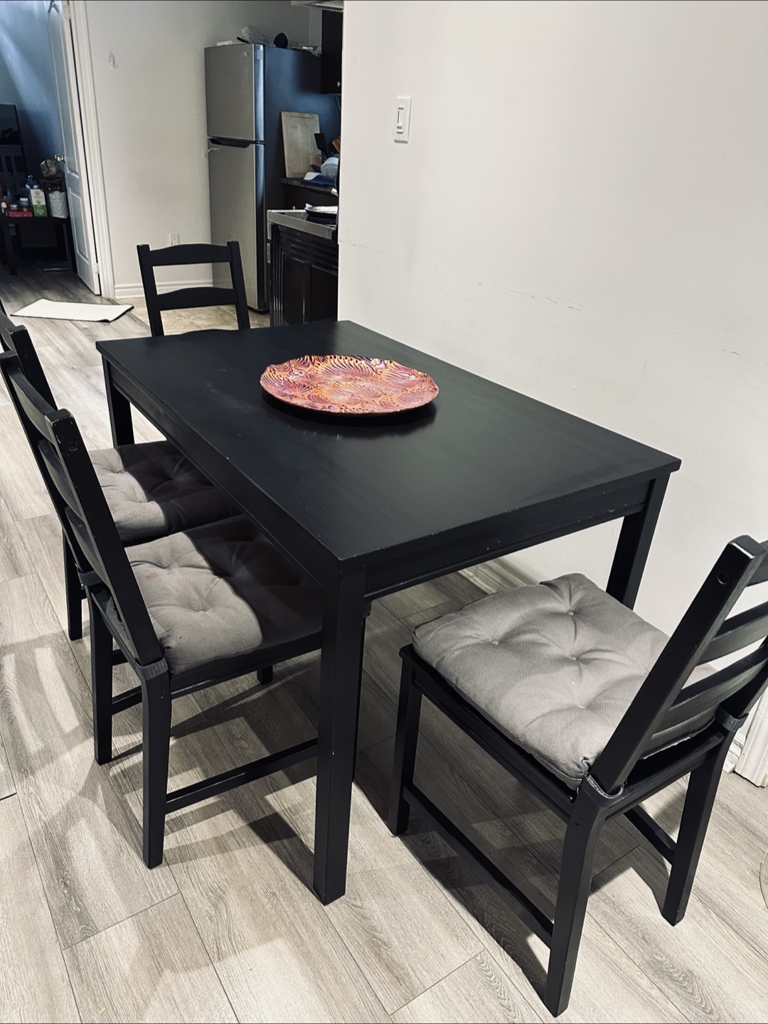 Black Dining Table with 4 Chairs