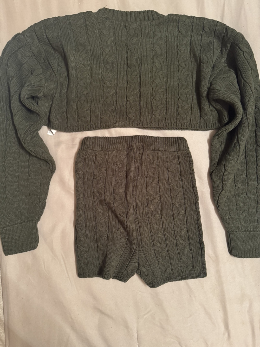 PrettyLittleThing Knit Set - XS - Olive Green - photo 2