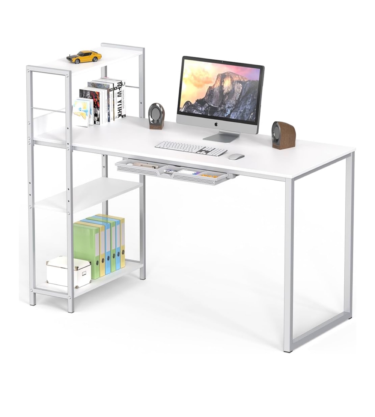 White Desk with Shelves - photo 4