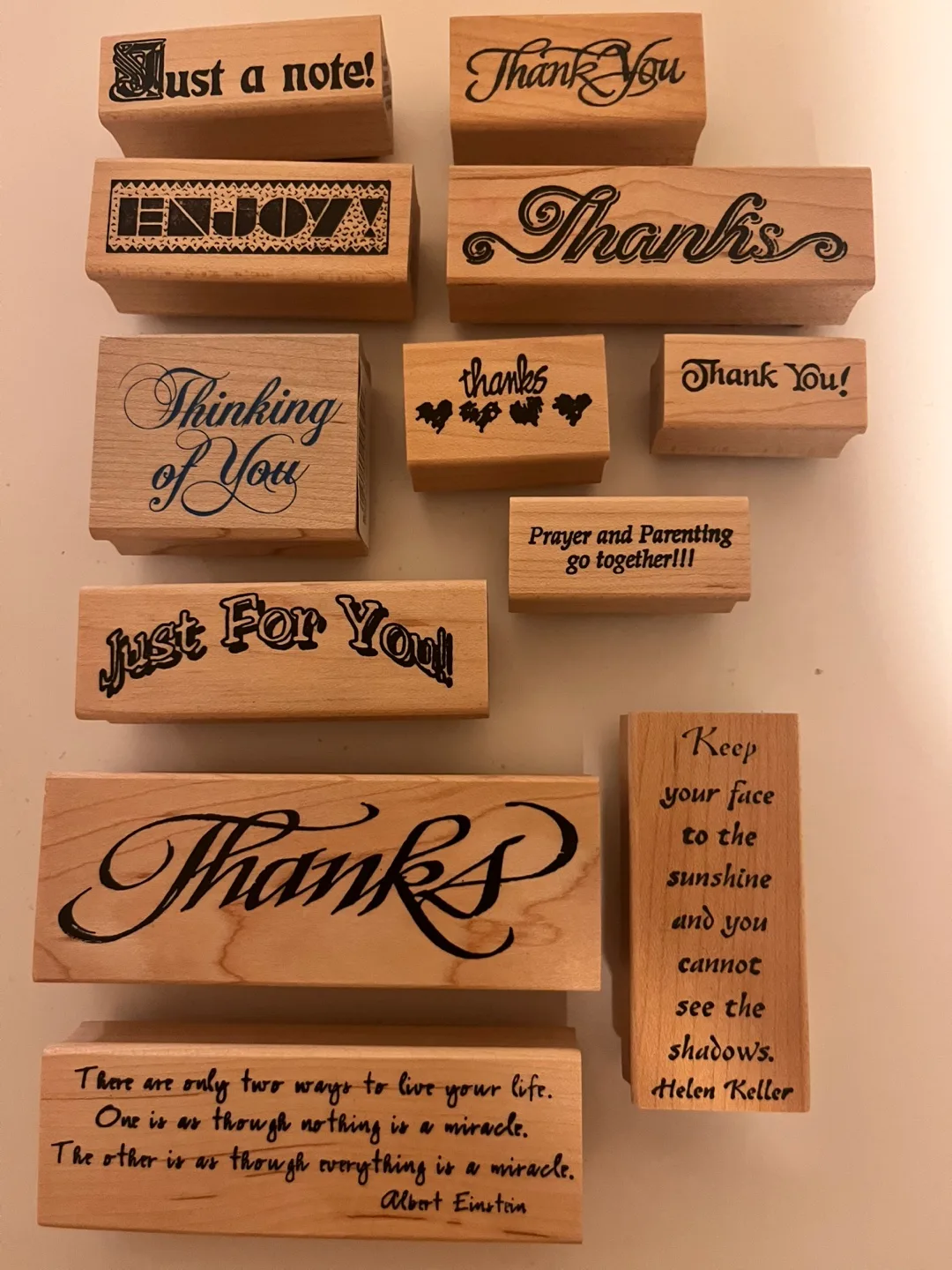 Wooden Rubber Stamps Lot thumbnail