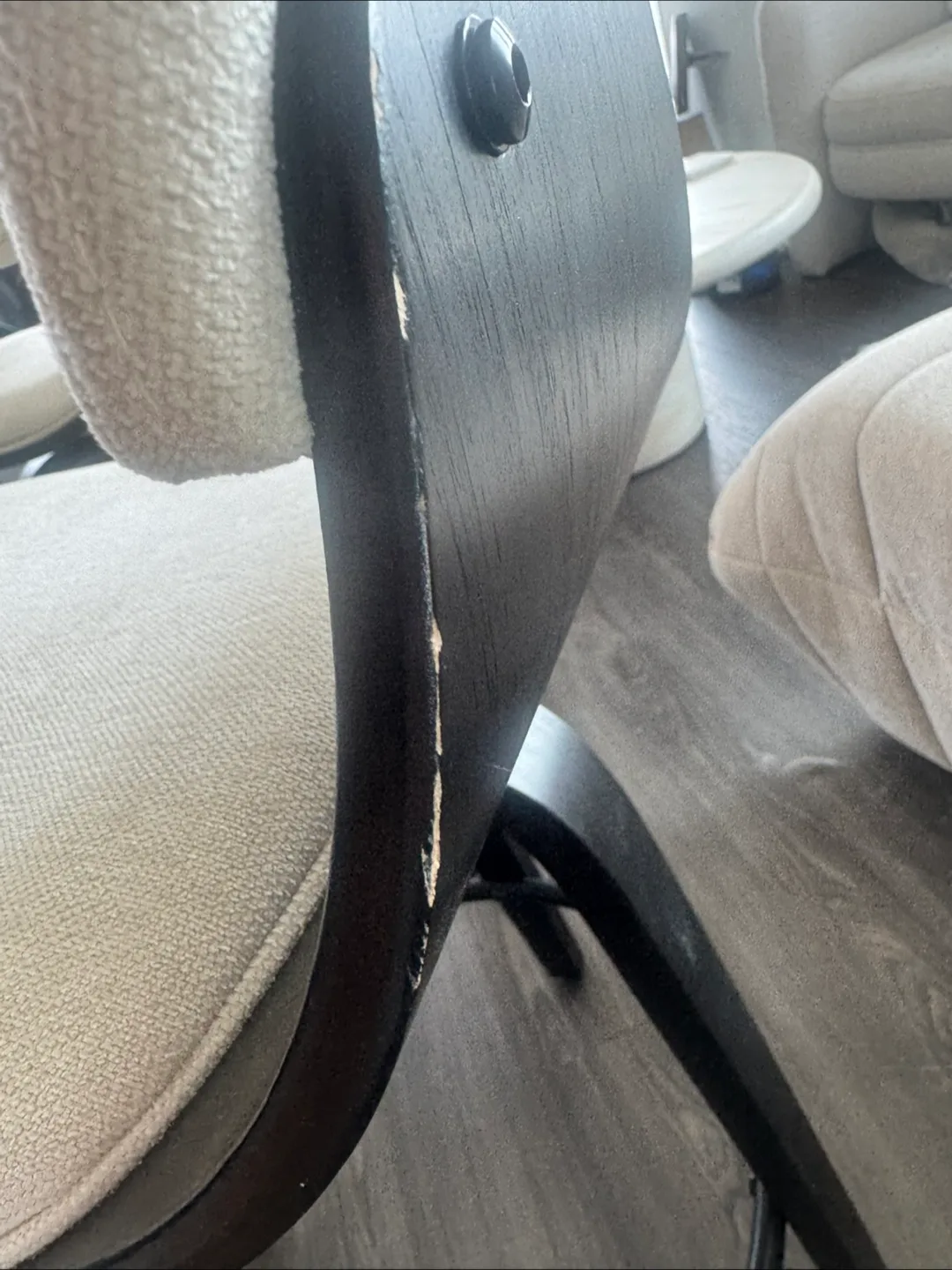 Set of 2 Swivel Bar Stools - Beige/Black image indicator(3)