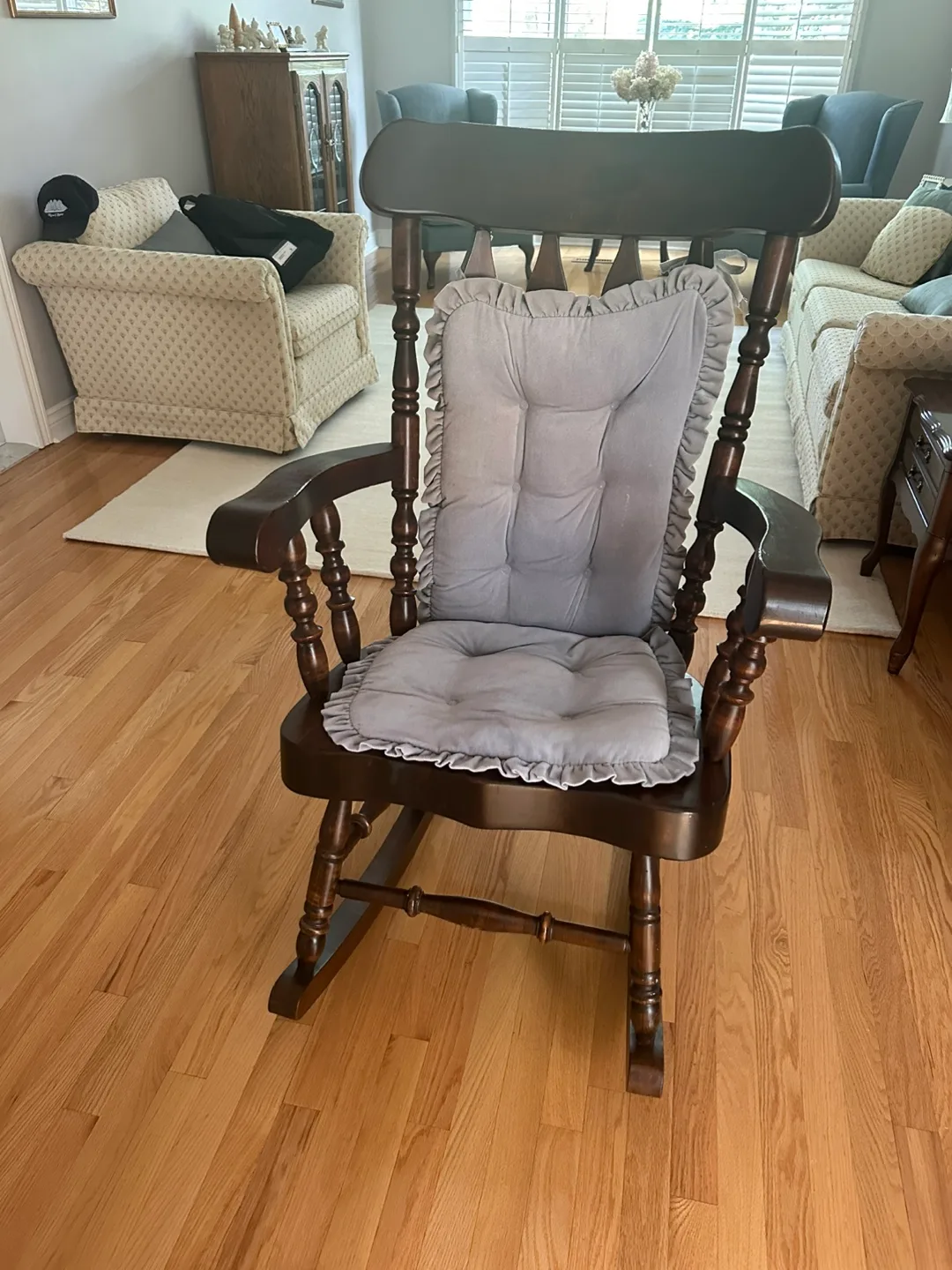 Wooden Rocking Chair with Cushion image indicator(3)