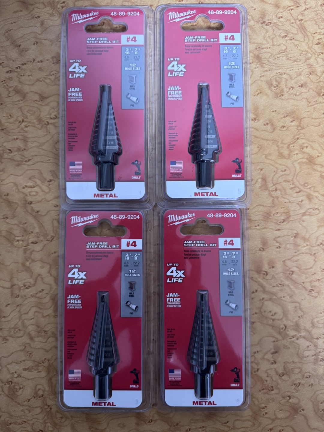 New Milwaukee 48-89-9204 Jam-Free Step Drill Bit #4