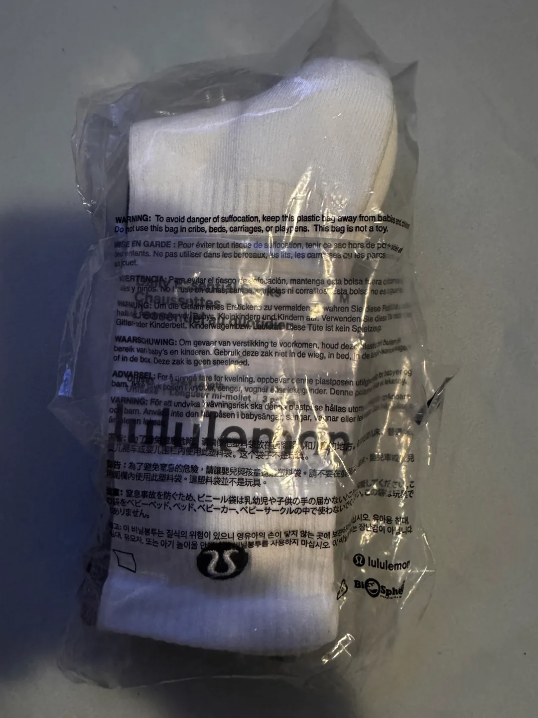 Lululemon White Socks - Size M thumbnail