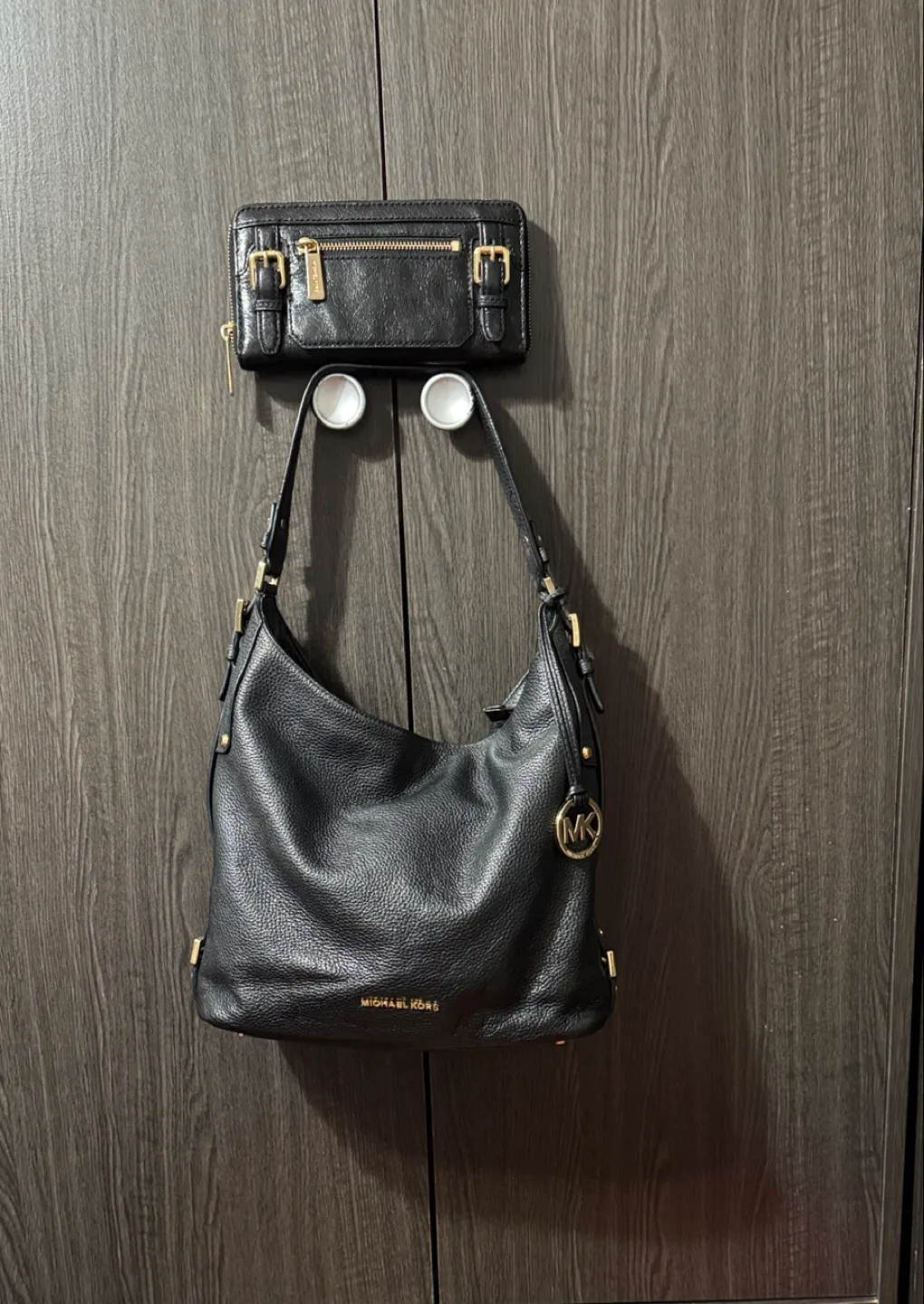 Michael Kors leather hobo bag and wallet set thumbnail