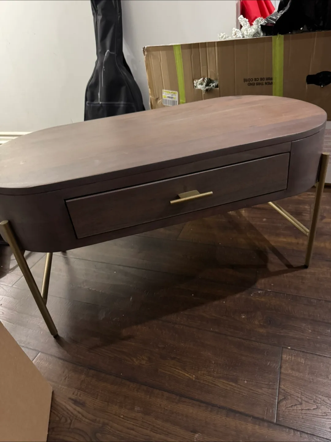 Oval Coffee Table with Drawer thumbnail