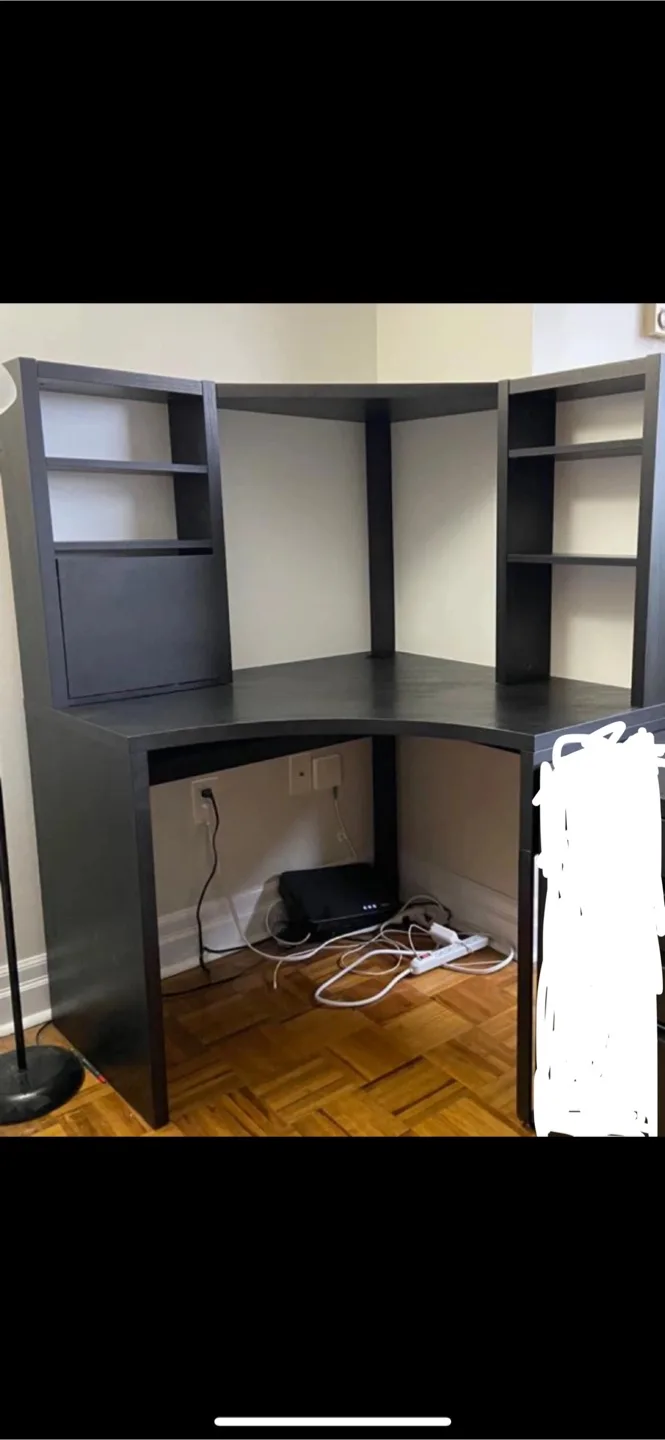 IKEA Corner Desk – Space-Saving | Storage Shelves | Like New thumbnail