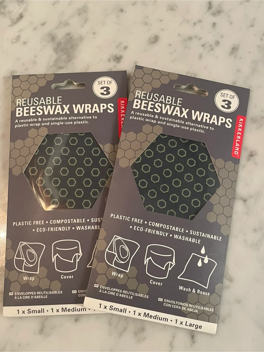 Kikkerland Reusable Beeswax Wraps - Set of 3 thumbnail