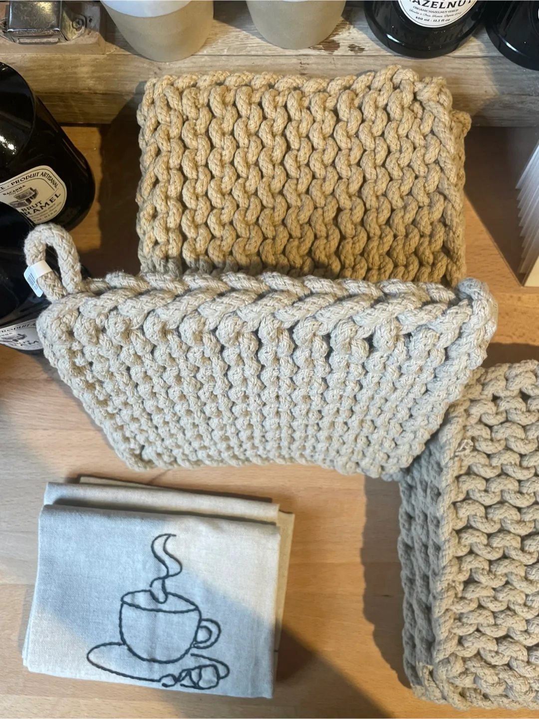 Crocheted Pot Holder - Light Taupe/beige/Grey image indicator(5)