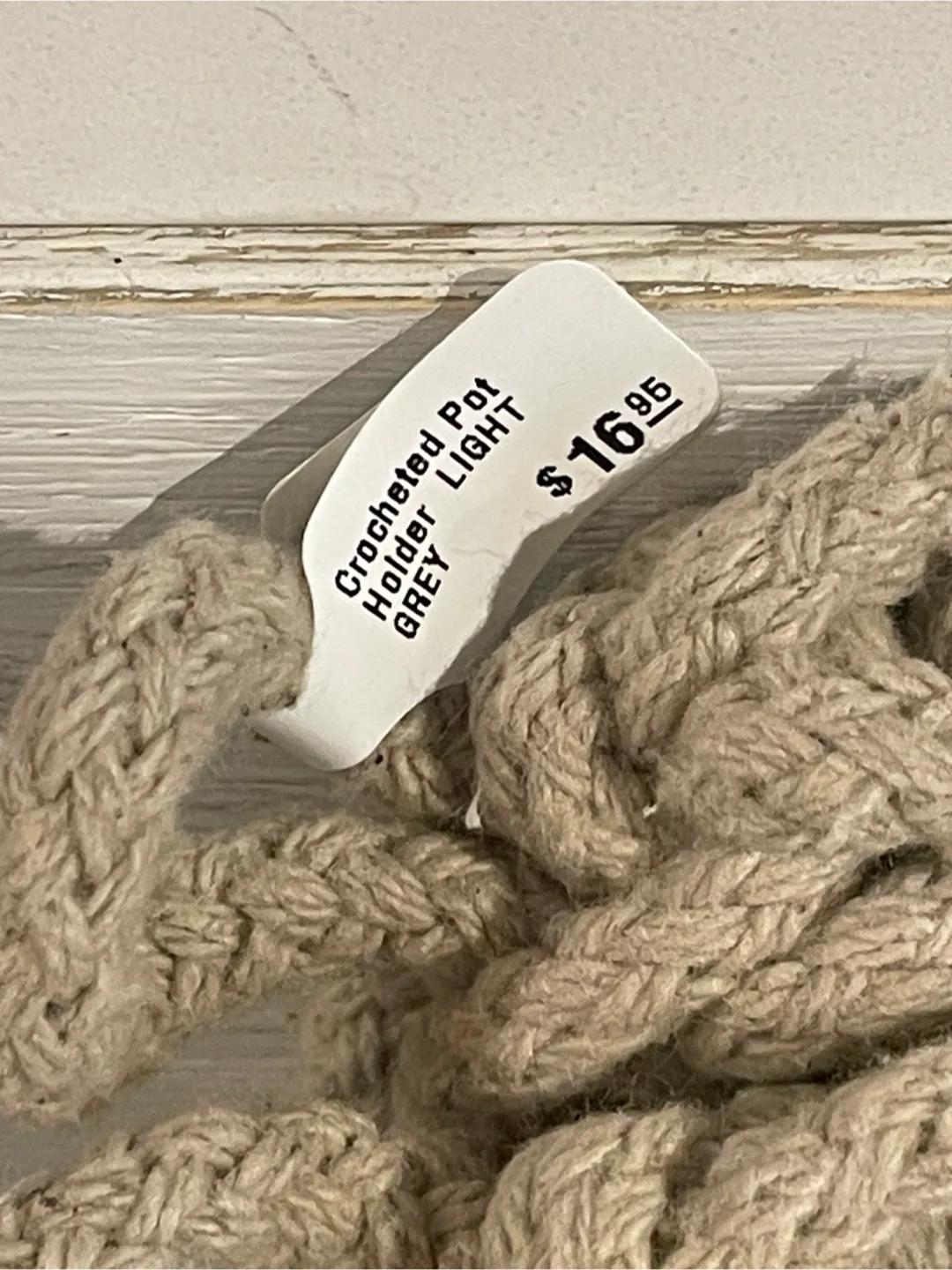 Crocheted Pot Holder - Light Taupe/beige/Grey image indicator(3)