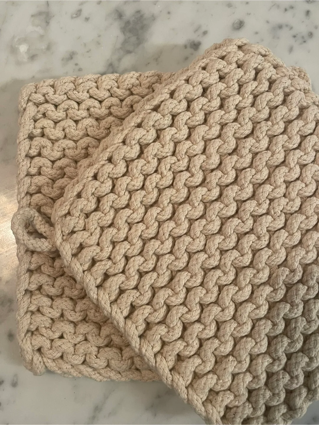 Crocheted Pot Holder - Light Taupe/beige/Grey image indicator(2)