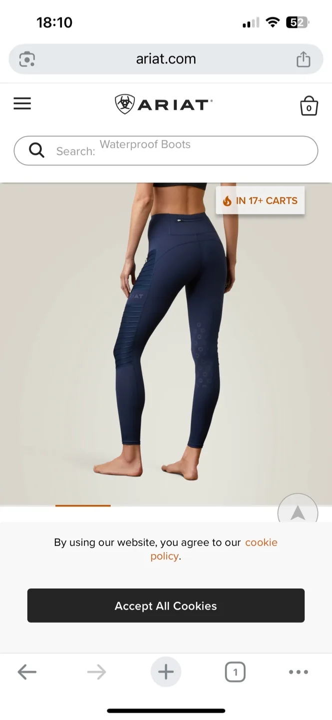 Ariat Tek Compression Fit Tights - Navy image indicator(2)