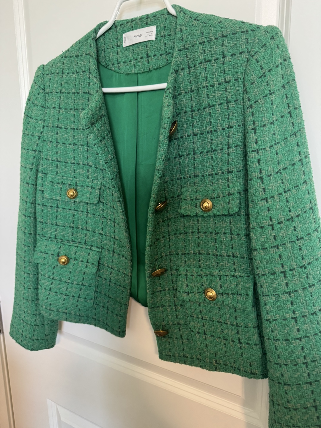 MNG Green Tweed Blazer - Size M