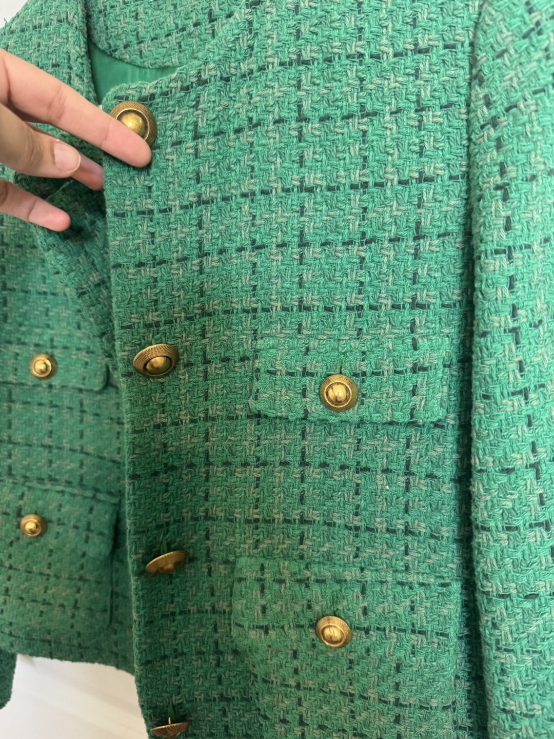 MNG Green Tweed Blazer - Size M - photo 3