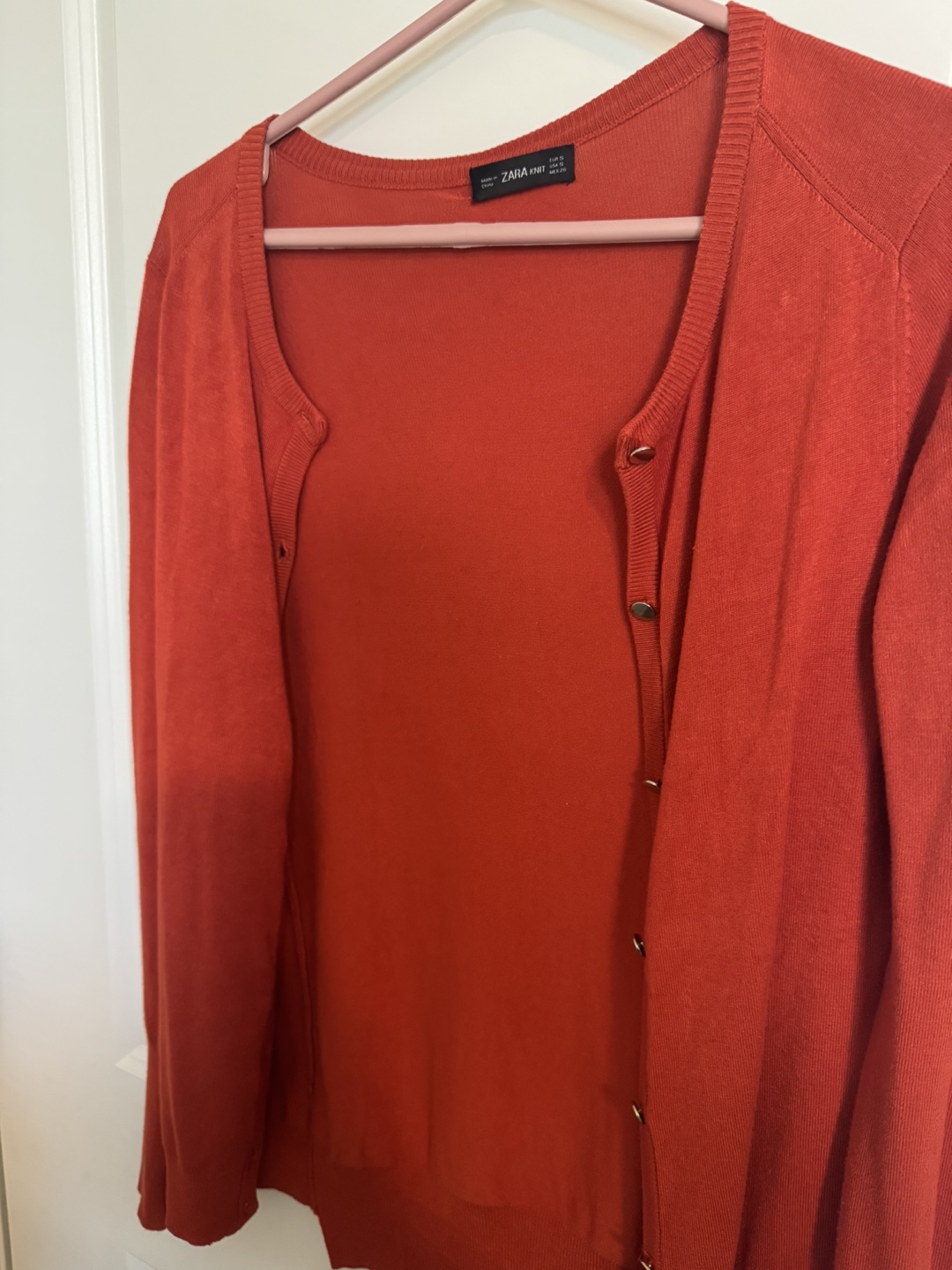 Zara Knit Cardigan - Size S - Orange