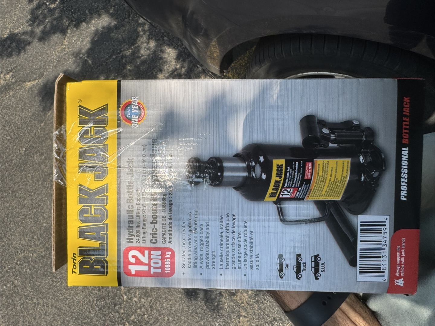 Black Jack 12 Ton Hydraulic Bottle Jack - New - photo 2
