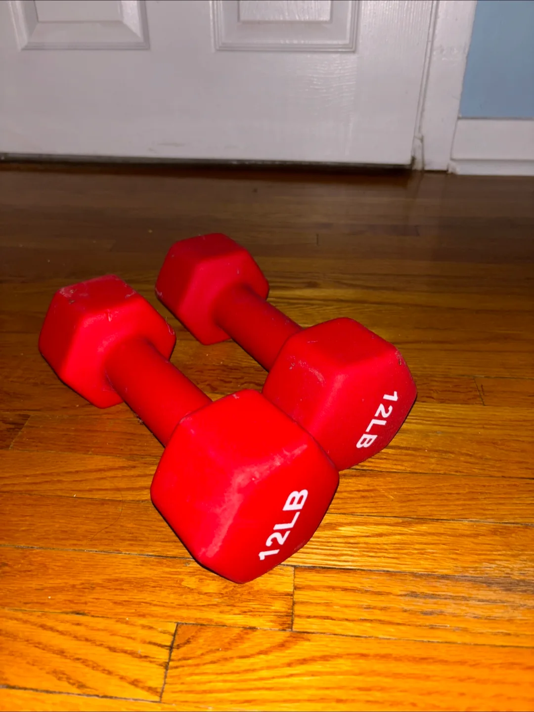 Pair of 12lb Red Dumbbells thumbnail