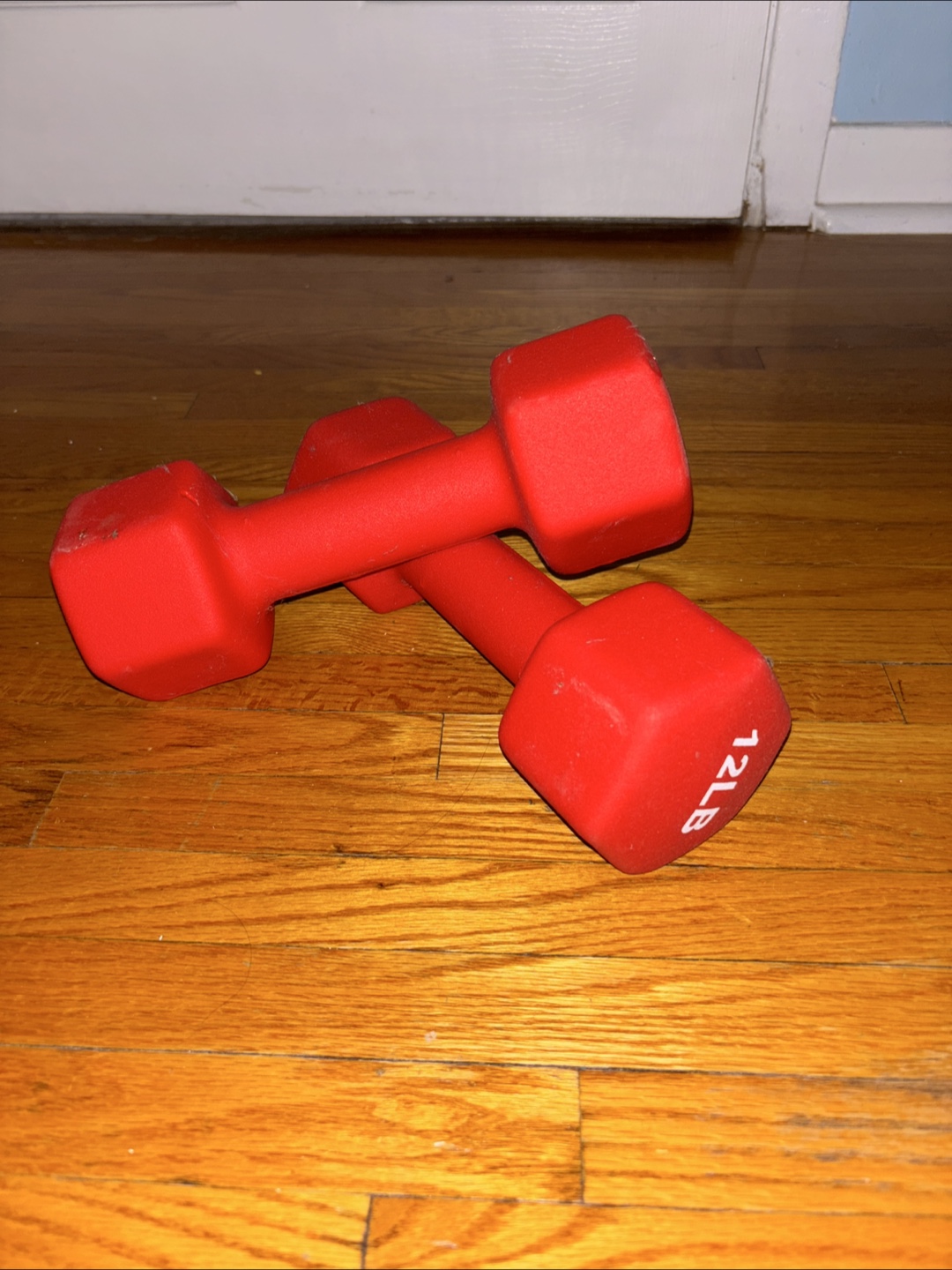 Pair of 12lb Red Dumbbells - photo 2