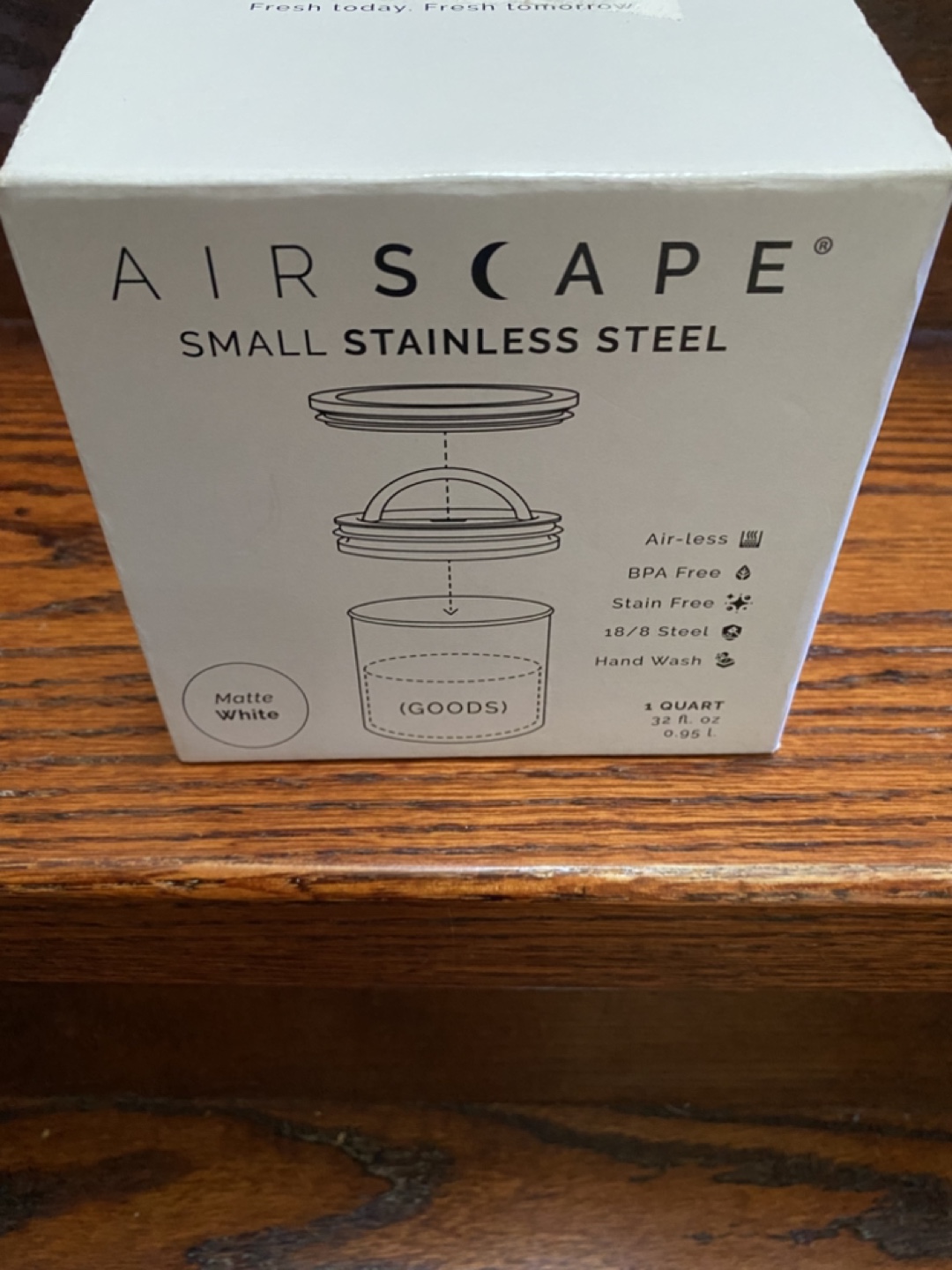 Airscape Small Stainless Steel Coffee Canister - Matte White