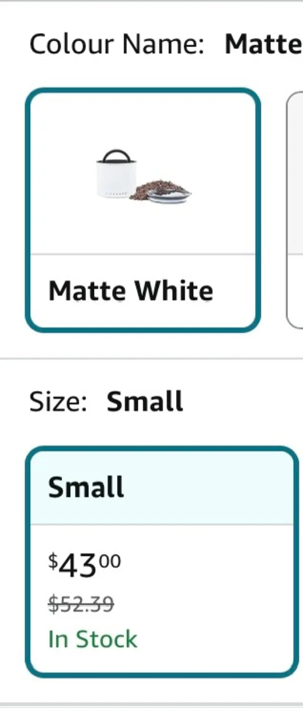 Airscape Small Stainless Steel Coffee Canister - Matte White image indicator(7)