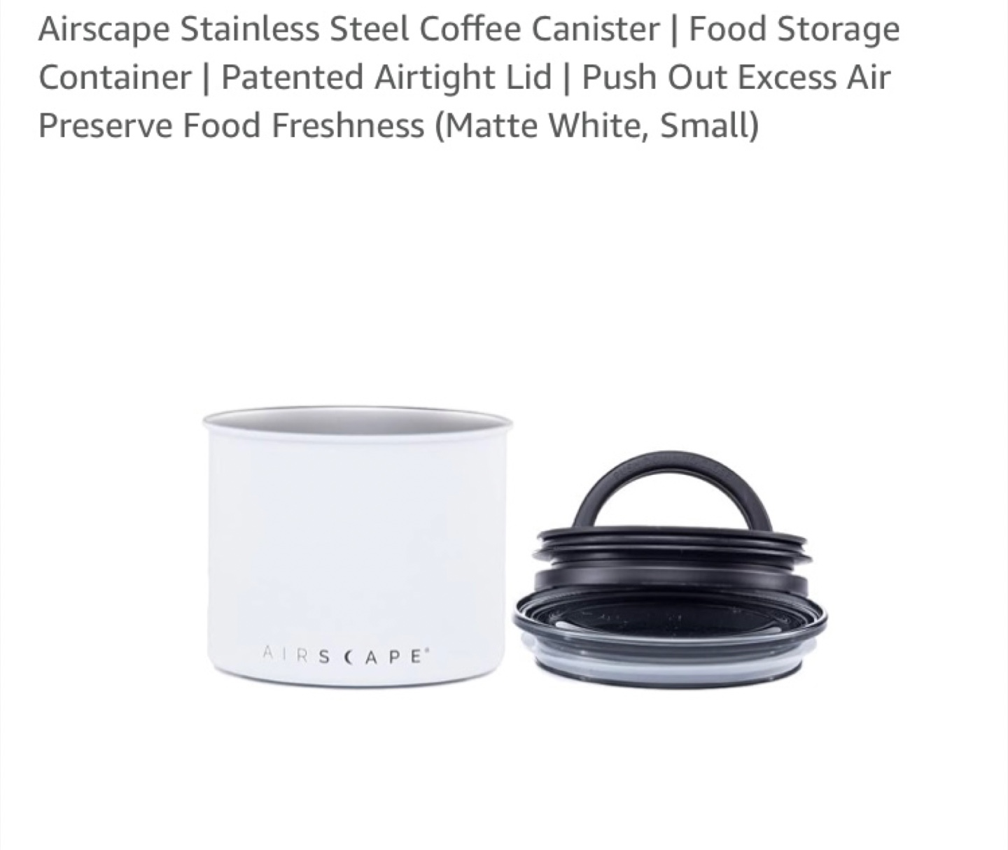 Airscape Small Stainless Steel Coffee Canister - Matte White - photo 5