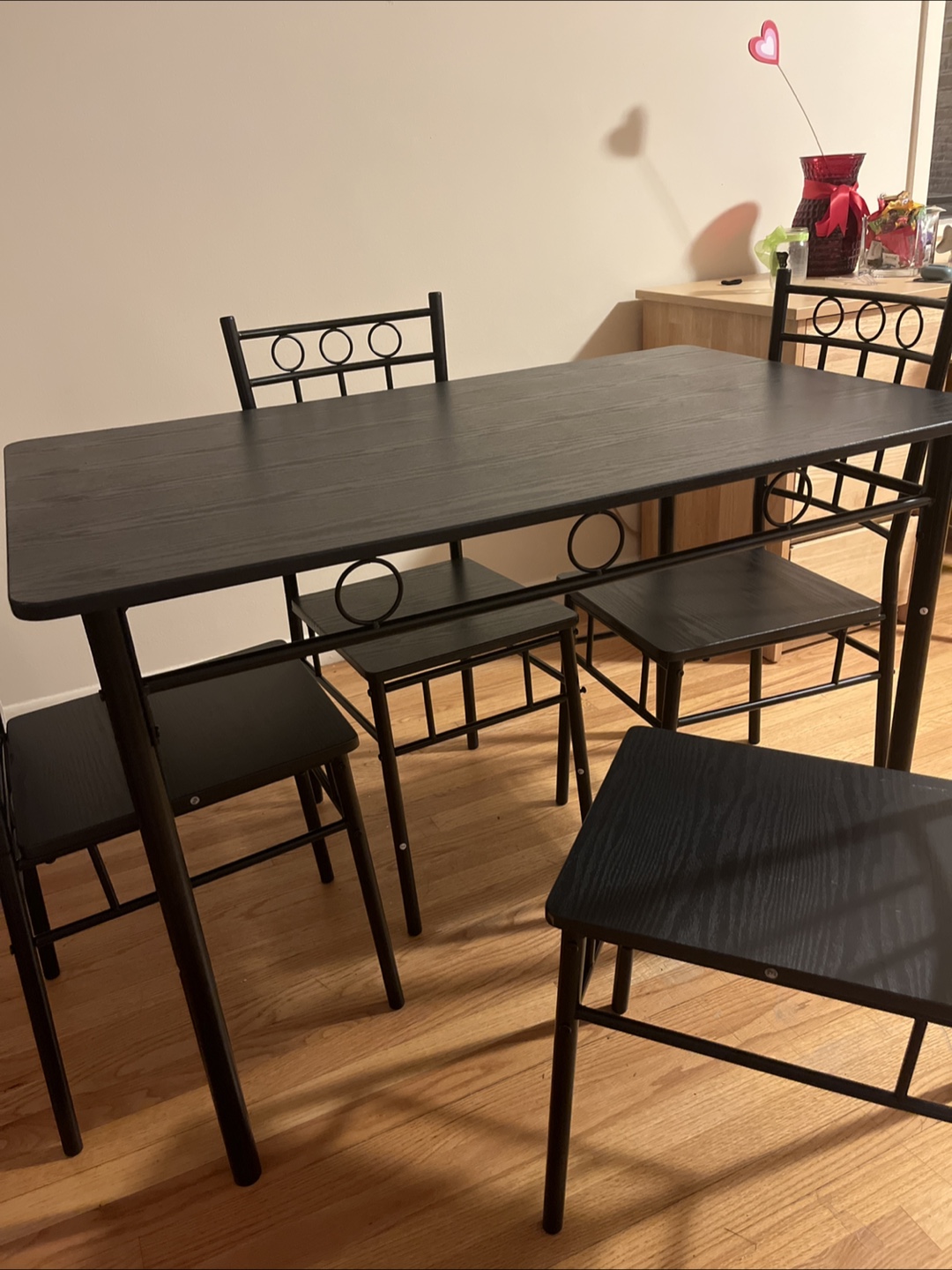 Black Dining Table with 4 Chairs - photo 3