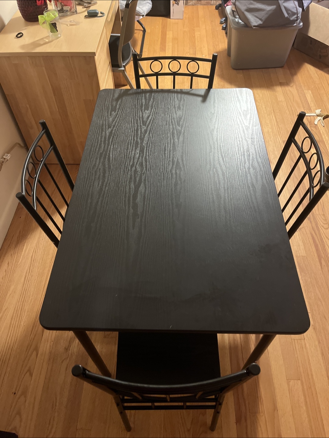 Black Dining Table with 4 Chairs