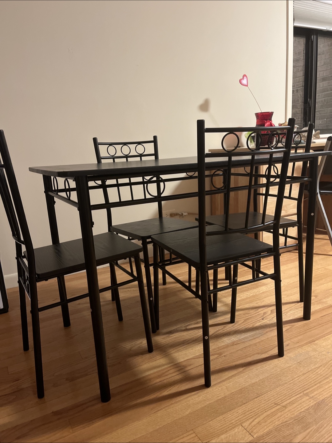 Black Dining Table with 4 Chairs - photo 2
