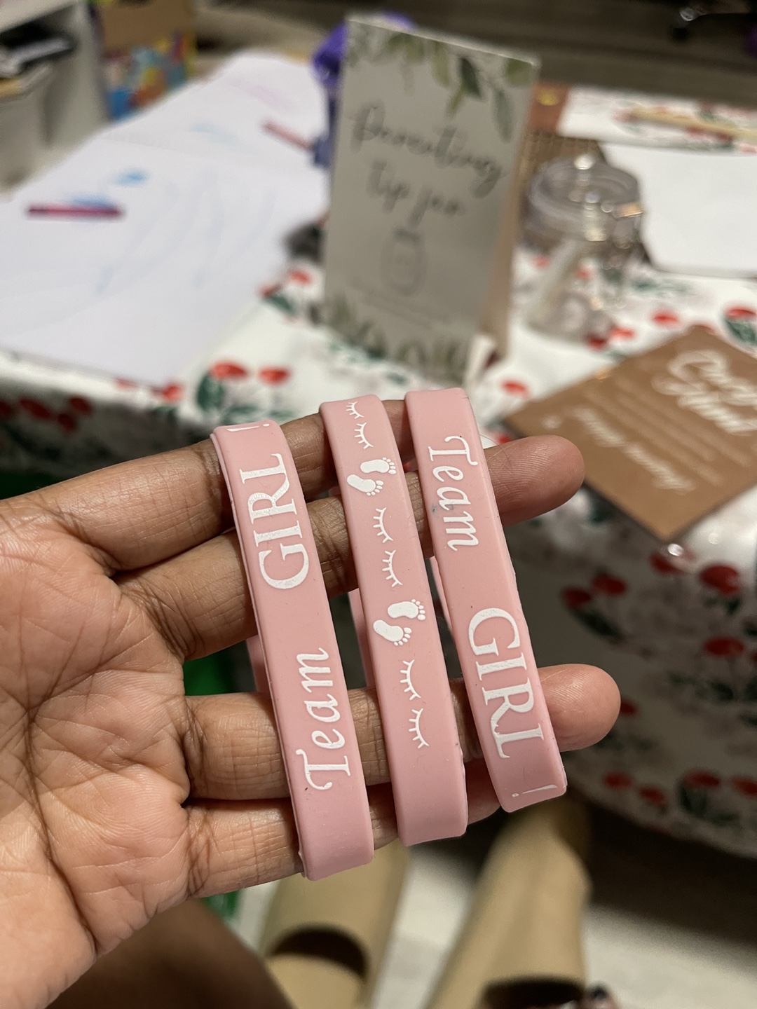 Team Girl/Boy Gender Reveal Wristbands & Buttons - photo 2