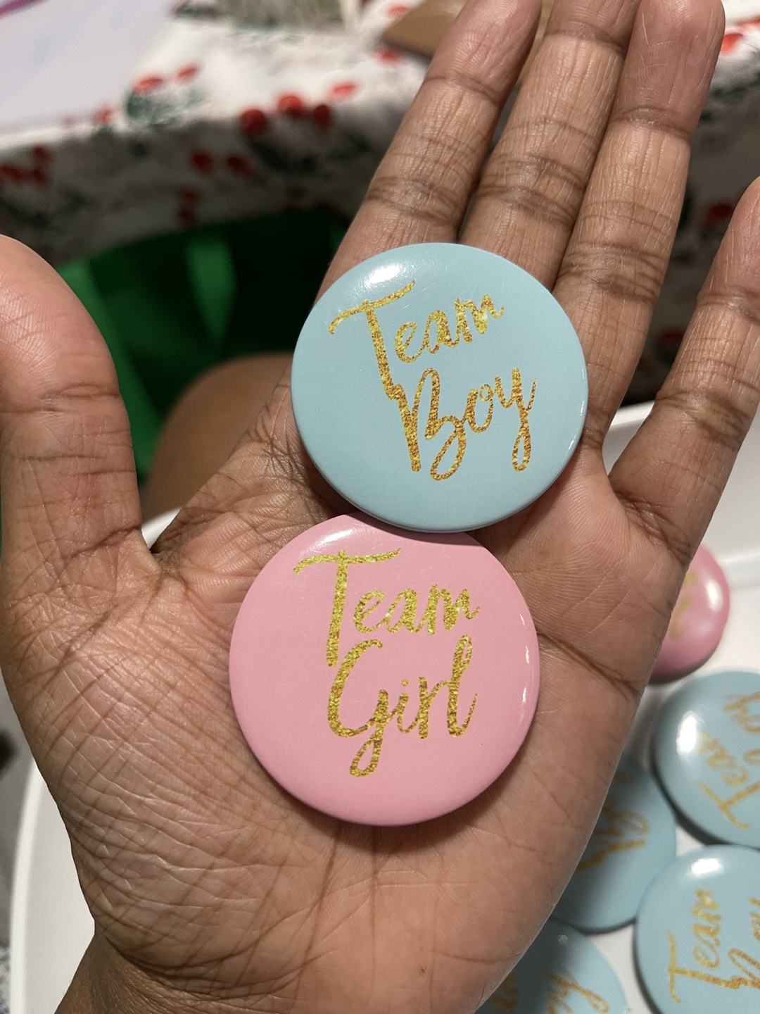 Team Girl/Boy Gender Reveal Wristbands & Buttons - photo 4