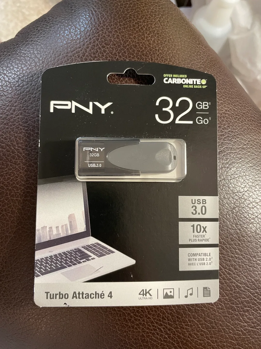 PNY 32GB Turbo Attaché 4 USB 3.0 Flash Drive - New thumbnail