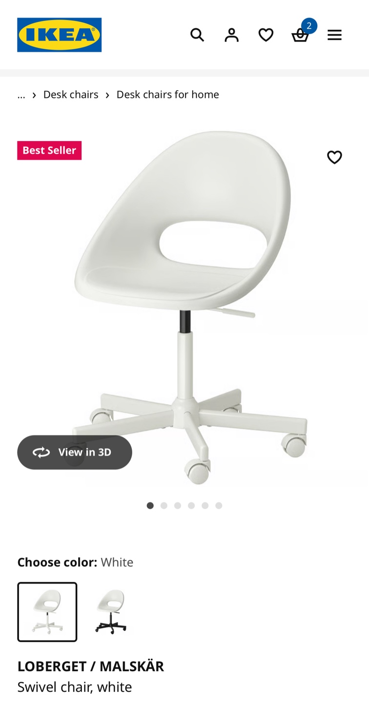IKEA Swivel Chair - White