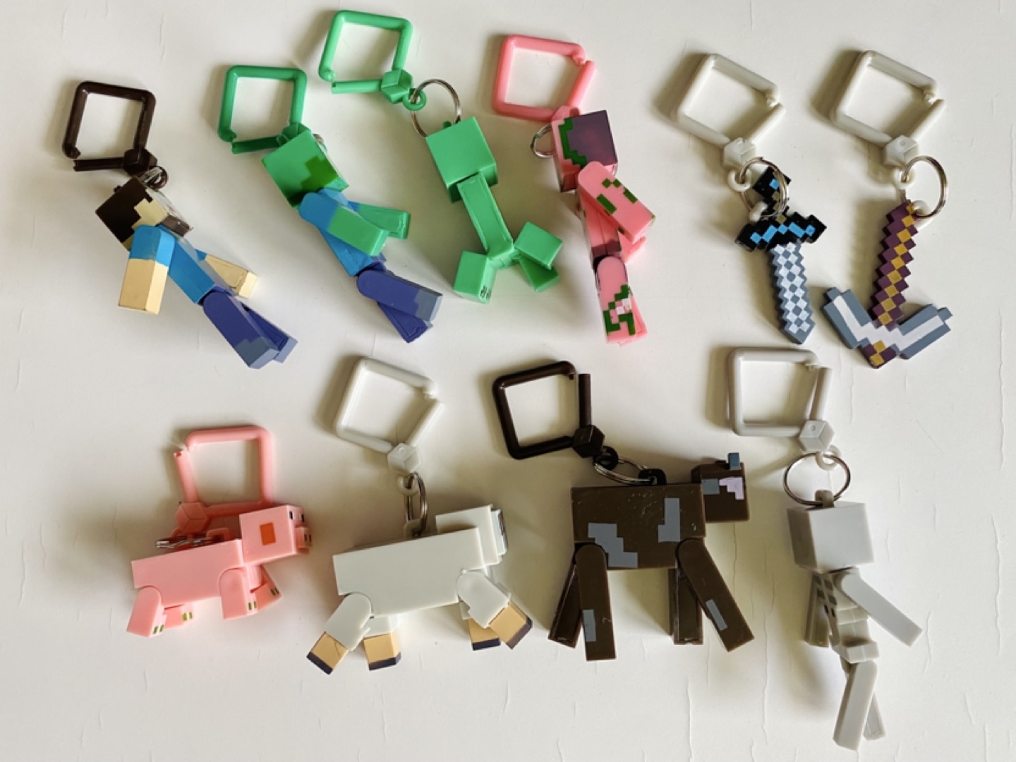 New Minecraft figure set 10 pcs bag ornament keychain - photo 3