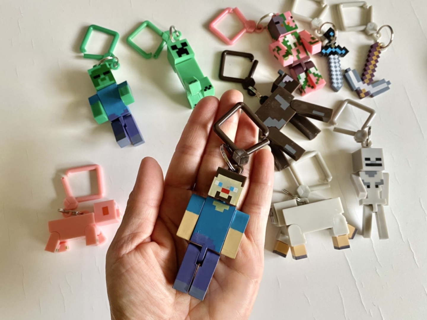 New Minecraft figure set 10 pcs bag ornament keychain