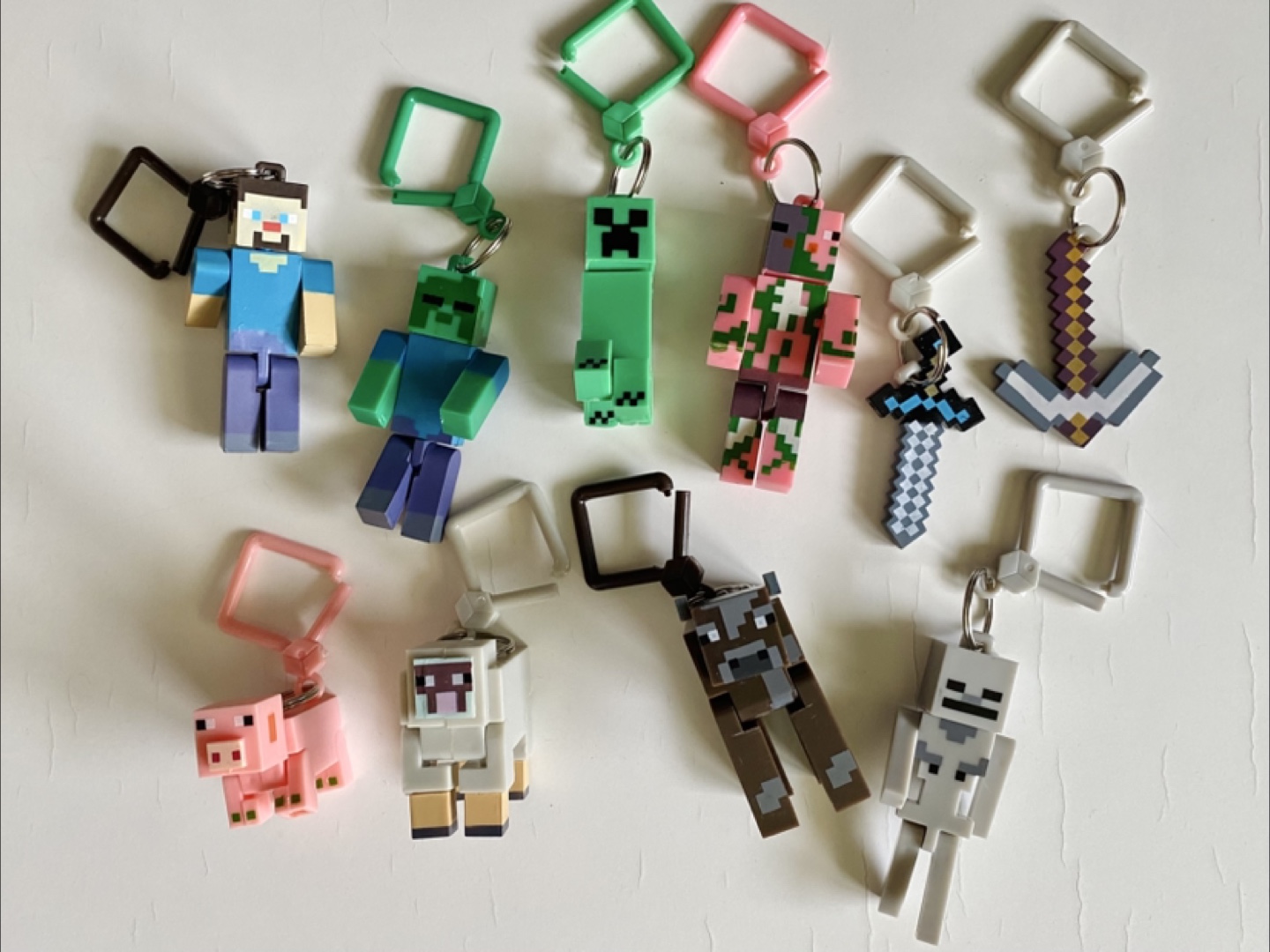 New Minecraft figure set 10 pcs bag ornament keychain - photo 2