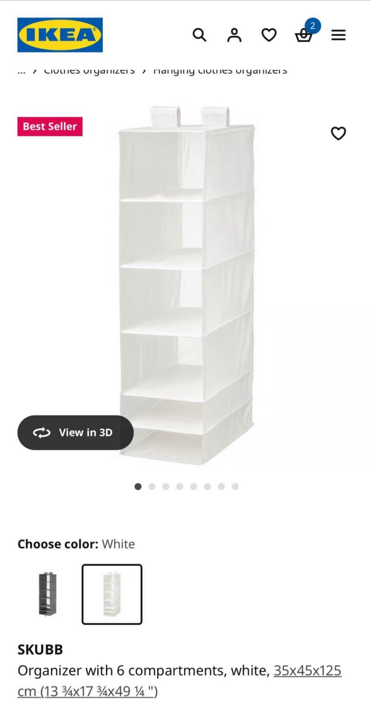 IKEA SKUBB White Organizer and Box