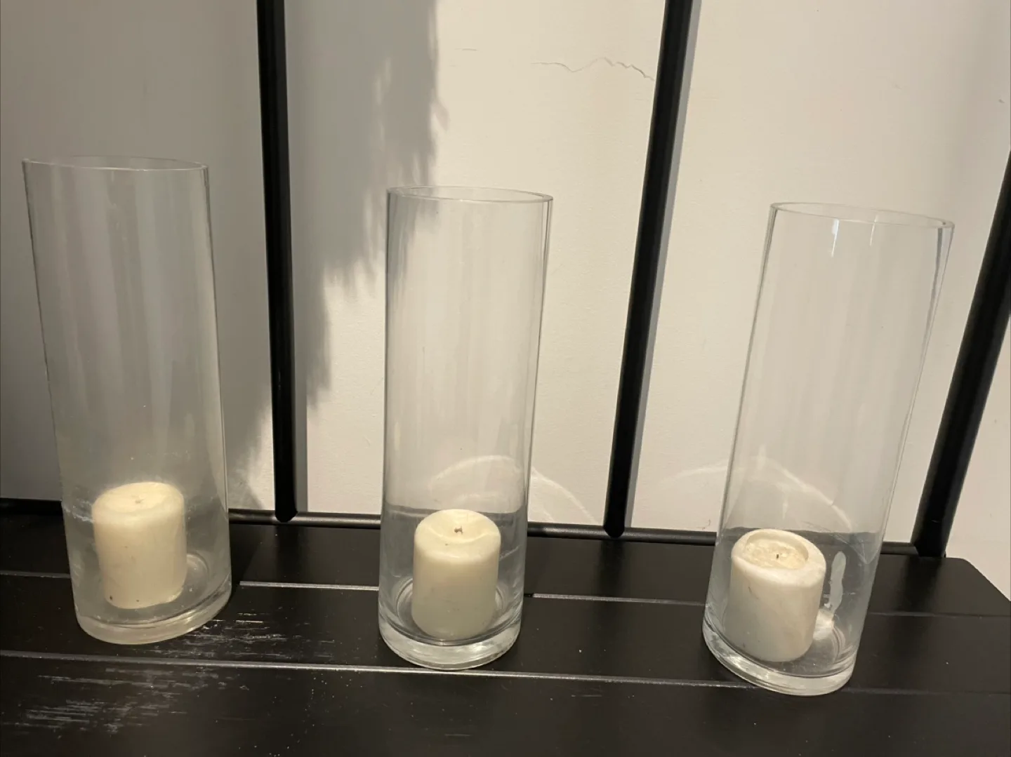 3Clear cylinder vases Glass Candles Holders thumbnail