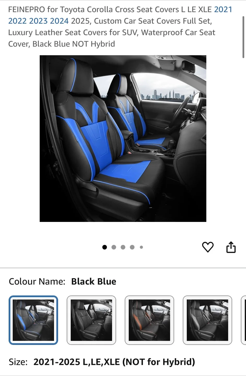 Toyota Corolla Cross Seat Covers (2021-2025) thumbnail